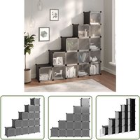 The Living Store - Regalsystem mit 15 Würfeln und Türen Schwarz pp - Regal - Stauraumlösungen - Wohnzimmer Deko - Garderobe - Organisationssystem von THE LIVING STORE