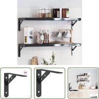 The Living Store Regalträger 4 Stk. 20x2,5x14 cm Schwarz Edelstahl - Wandregal - Regalhalterung - Edelstahlregal - Schwarze Regalhalterung - DIY Regal The Living Store Regalträger 4 Stk. 20x2,5x14 cm Schwarz Edelstahl - Wandregal - Regalhalterung - Edelstahlregal - Schwarze Regalhalterung - DIY Regal von THE LIVING STORE