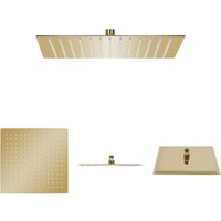 The Living Store Regenbrause Edelstahl 25x25 cm Quadrat Golden - Duschköpfe von THE LIVING STORE