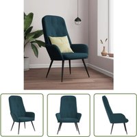 The Living Store - Relaxsessel Blau Samt - Relaxsessel - Samtsessel - Blau - Wohnzimmersessel - Bequeme Sessel von THE LIVING STORE