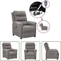 The Living Store - Relaxsessel Elektrisch Hellgrau Stoff - Fernsehsessel - Elektrischer Recliner - Relaxsessel - Bequeme Lounge - Rückenlehne von THE LIVING STORE