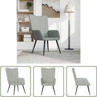 The Living Store - Relaxsessel Hellgrau Samt - Samtsessel - Wohnzimmersessel - Beistellsessel - Lounge Chair - Grau Sessel von THE LIVING STORE