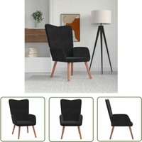 The Living Store - Relaxsessel Schwarz Samt - Sessel - Samt Sessel - Schwarzer Sessel - Wohnzimmersessel - Bequemsessel von THE LIVING STORE
