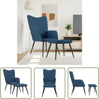 The Living Store - Relaxsessel mit Hocker Blau Stoff - Sessel Blau - Relaxsessel - Esszimmerstuhl - Wohnzimmersessel - Bequemheitsessel The Living Store - Relaxsessel mit Hocker Blau Stoff - Sessel Blau - Relaxsessel - Esszimmerstuhl - Wohnzimmersessel - Bequemheitsessel von THE LIVING STORE