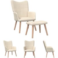 The Living Store - Relaxsessel mit Hocker Creme Stoff - Sessel - Creme The Living Store - Relaxsessel mit Hocker Creme Stoff - Sessel - Creme von THE LIVING STORE