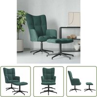 The Living Store - Relaxsessel mit Hocker Dunkelgrün Samt - Samtsessel - Wohnzimmersessel - Drehsessel - Bequemer Sessel - Lounge Chair The Living Store - Relaxsessel mit Hocker Dunkelgrün Samt - Samtsessel - Wohnzimmersessel - Drehsessel - Bequemer Sessel - Lounge Chair von THE LIVING STORE