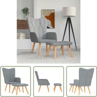 The Living Store - Relaxsessel mit Hocker Hellgrau Stoff - Sessel - Relaxsessel - Wohnraumgestaltung - Bequemlichkeit - Stahlgestell The Living Store - Relaxsessel mit Hocker Hellgrau Stoff - Sessel - Relaxsessel - Wohnraumgestaltung - Bequemlichkeit - Stahlgestell von THE LIVING STORE