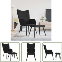The Living Store - Relaxsessel mit Hocker Schwarz Stoff - Sessel - Relaxsessel - Bequemlichkeit - Wohnzimmersessel - Schwarz The Living Store - Relaxsessel mit Hocker Schwarz Stoff - Sessel - Relaxsessel - Bequemlichkeit - Wohnzimmersessel - Schwarz von THE LIVING STORE