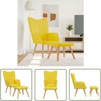 The Living Store - Relaxsessel mit Hocker Senfgelb Stoff - Sessel - Relaxsessel - Wohnraumgestaltung - Bequemlichkeit - Polstersitz von THE LIVING STORE