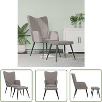 The Living Store - Relaxsessel mit Hocker Taupe Stoff - Sessel - Relaxsessel - Wohnzimmersessel - Bequemlichkeit - Polstersessel von THE LIVING STORE