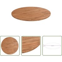 The Living Store Runde Tischplatte Hellbraun Ø90x1,5 cm Behandeltes Eichenholz - Esstisch Platte - Eiche Massiv - Runder Tisch - Tischplatte Kaufen von THE LIVING STORE