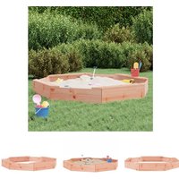 Sandkasten mit Sitzen Achteck Massivholz Douglasie - Sandkästen - Braun - The Living Store von THE LIVING STORE