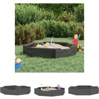 Sandkasten mit Sitzen Grau Achteck Massivholz Kiefer - Sandkästen - Grau - The Living Store von THE LIVING STORE