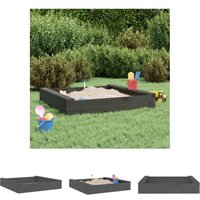 Sandkasten mit Sitzen Grau Quadratisch Massivholz Kiefer - Sandkästen - Grau - The Living Store von THE LIVING STORE