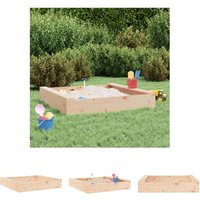 Sandkasten mit Sitzen Quadratisch Massivholz Kiefer - Sandkästen - Braun - The Living Store von THE LIVING STORE