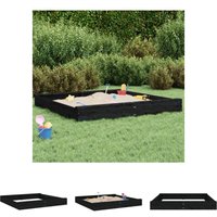 Sandkasten mit Sitzen Schwarz Quadratisch Massivholz Kiefer - Sandkästen - Schwarz - The Living Store von THE LIVING STORE