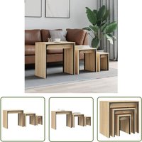 The Living Store - Satztische 3 Stk. Sonoma-Eiche Holzwerkstoff - Couchtisch - Holzcouchtisch - Nisttischset - Wohnzimmerschmuck - Industriedesign The Living Store - Satztische 3 Stk. Sonoma-Eiche Holzwerkstoff - Couchtisch - Holzcouchtisch - Nisttischset - Wohnzimmerschmuck - Industriedesign von THE LIVING STORE
