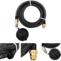 The Living Store Saugschlauch mit Messing-Anschlüssen Schwarz 1,1 5 m PVC - Gartenschläuche von THE LIVING STORE