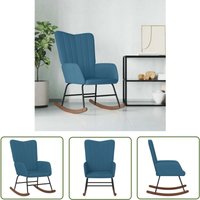 Schaukelstuhl Blau Samt - Samtsessel - Schaukelstuhl - Wohnzimmersessel - Blau - Gemütlicher Stuhl - The Living Store von THE LIVING STORE