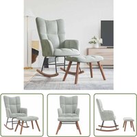 The Living Store Schaukelstuhl mit Hocker Hellgrau Samt - Samtsofa - Relaxsessel - Lounge Chair - Schaukelstuhl - Gemütlicher Stuhl The Living Store Schaukelstuhl mit Hocker Hellgrau Samt - Samtsofa - Relaxsessel - Lounge Chair - Schaukelstuhl - Gemütlicher Stuhl von THE LIVING STORE