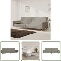 The Living Store - Schlafsofa 2-Sitzer mit 2 Kissen Hellgrau Samt - Samtsofa - Schlafsofa - Gästebett - Wohnzimmersofa - Couch von THE LIVING STORE