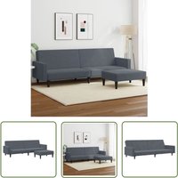 The Living Store - Schlafsofa 2-Sitzer mit Fußhocker Dunkelgrau Samt - Samtsofa - Schlafsofa - Sofa Mit Betfunktion - Gästezimmer - Wohnraum The Living Store - Schlafsofa 2-Sitzer mit Fußhocker Dunkelgrau Samt - Samtsofa - Schlafsofa - Sofa Mit Betfunktion - Gästezimmer - Wohnraum von THE LIVING STORE