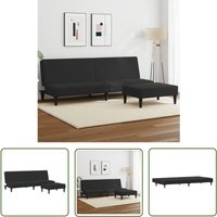 The Living Store Schlafsofa 2-Sitzer mit Fußhocker Schwarz Samt - Samtsofa - Schlafsofa - Sofa Mit Betfunktion - Gästebett - Wohnzimmersofa The Living Store Schlafsofa 2-Sitzer mit Fußhocker Schwarz Samt - Samtsofa - Schlafsofa - Sofa Mit Betfunktion - Gästebett - Wohnzimmersofa von THE LIVING STORE