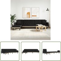 The Living Store - Schlafsofa in L-Form Schwarz 271x140x70 cm Samt - Samtsofa - Schlafsofa - Wohnlandschaft - Ecksofa - Gästebett The Living Store - Schlafsofa in L-Form Schwarz 271x140x70 cm Samt - Samtsofa - Schlafsofa - Wohnlandschaft - Ecksofa - Gästebett von THE LIVING STORE