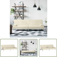 The Living Store Schlafsofa mit Getränkehaltern Creme Kunstleder - Schlafsofa - Sofa - Gästebett - Wohnzimmersofa - Couch The Living Store Schlafsofa mit Getränkehaltern Creme Kunstleder - Schlafsofa - Sofa - Gästebett - Wohnzimmersofa - Couch von THE LIVING STORE