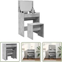 The Living Store - Schminktisch mit Hocker Betongrau 60x40x113,5 cm - Schminktisch - Kosmetikschrank - Badezimmermöbel - Grau - Holzmöbel The Living Store - Schminktisch mit Hocker Betongrau 60x40x113,5 cm - Schminktisch - Kosmetikschrank - Badezimmermöbel - Grau - Holzmöbel von THE LIVING STORE