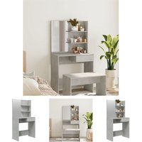 The Living Store - Schminktisch mit Spiegel Betongrau 74,5x40x141 cm - Schminktische - Grau von THE LIVING STORE