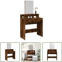 The Living Store - Schminktisch mit Spiegel Räuchereiche 80x41x144,5 cm - Schminktisch - Kosmetikschrank - Badezimmermöbel - Spiegelkommode - Makeup The Living Store - Schminktisch mit Spiegel Räuchereiche 80x41x144,5 cm - Schminktisch - Kosmetikschrank - Badezimmermöbel - Spiegelkommode - Makeup von THE LIVING STORE