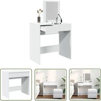 The Living Store - Schminktisch mit Spiegel Weiß 73x46,5x120 cm - Schminktisch - Kosmetiktresore - Schreibtisch - Makeup Tisch - Badezimmermöbel von THE LIVING STORE