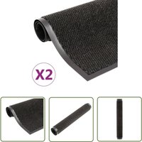 The Living Store - Schmutzfangmatten 2 Stk. Rechteckig Getuftet 80x120cm Schwarz - Schmutzfangmatte - Eingangsmatte - Türmatte - Treppenmatte - Küche The Living Store - Schmutzfangmatten 2 Stk. Rechteckig Getuftet 80x120cm Schwarz - Schmutzfangmatte - Eingangsmatte - Türmatte - Treppenmatte - Küche von THE LIVING STORE