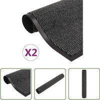 The Living Store - Schmutzfangmatten 2Stk. Rechteckig Getuftet 120x180cm Anthrazit - Schmutzfangmatte - Eingangsmatte - Flurmatte - Treppenmatte von THE LIVING STORE