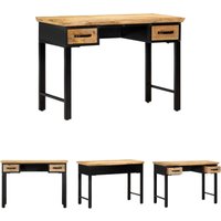 The Living Store Schreibtisch 110 x 50 x 76 cm Mangoholz Massiv - Schreibtische von THE LIVING STORE