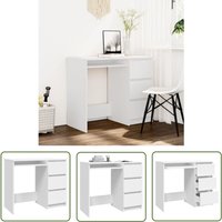 The Living Store Schreibtisch Weiß 90x45x76 cm Holzwerkstoff - Schreibtisch - Weißer Schreibtisch - Holzwerkstoff Schreibtisch - Kleiner Schreibtisch von THE LIVING STORE