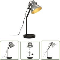 The Living Store - Schreibtischlampe 25 w Vintage-Silber 17x17x60 cm E27 - Industrielampen - Schreibtischlampe - Metallleuchte - Vintage Stil von THE LIVING STORE