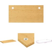 The Living Store - Schreibtischplatte 100x50x4 cm Bambus - Schreibtischteile & -zubehör - Braun von THE LIVING STORE