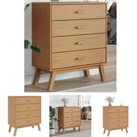 The Living Store Schubladenschrank OLDEN Braun Massivholz Kiefer - Kommoden von THE LIVING STORE