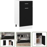 The Living Store - Schubunterschrank Schwarz 40x46x81,5 cm Holzwerkstoff - Küchenmöbel - Küchenschrank - Schubladenregal - Untertischschrank - Schwarz The Living Store - Schubunterschrank Schwarz 40x46x81,5 cm Holzwerkstoff - Küchenmöbel - Küchenschrank - Schubladenregal - Untertischschrank - Schwarz von THE LIVING STORE