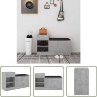 The Living Store - Schuhbank Betongrau 94,5x31x57 cm Holzwerkstoff - Schuhschrank - Schuhbank - Garderobe - Flurmöbel - Aufbewahrungssystem The Living Store - Schuhbank Betongrau 94,5x31x57 cm Holzwerkstoff - Schuhschrank - Schuhbank - Garderobe - Flurmöbel - Aufbewahrungssystem von THE LIVING STORE