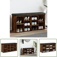 The Living Store - Schuhbank Räuchereiche 102x32x50 cm Holzwerkstoff - Schuhbank - Flurbank - Garderobe - Aufbewahrungsbox - Möbel von THE LIVING STORE