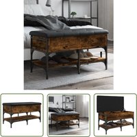 The Living Store - Schuhbank Räuchereiche 82x42x45 cm Holzwerkstoff - Schuhbank - Flurbank - Garderobe - Aufbewahrungsbox - Möbel von THE LIVING STORE