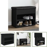 The Living Store - Schuhbank Schwarz 62x32x50 cm Holzwerkstoff - Schuhbank - Garderobe - Eingangsbereich - Möbel - Holzwerkstoff The Living Store - Schuhbank Schwarz 62x32x50 cm Holzwerkstoff - Schuhbank - Garderobe - Eingangsbereich - Möbel - Holzwerkstoff von THE LIVING STORE