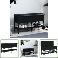The Living Store Schuhbank Schwarz 82x32x45 cm Holzwerkstoff - Schuhbank - Garderobe - Eingangsbereich - Möbel - Wohnzimmer von THE LIVING STORE