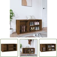 The Living Store - Schuhregal Braun Eichen-Optik 100x35x45 cm Holzwerkstoff - Schuhschrank - Schuhregal - Holzwerkstoff - Eiche Optik - Flurmöbel von THE LIVING STORE