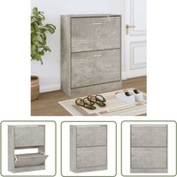 The Living Store - Schuhschrank Betongrau 63x24x81 cm Holzwerkstoff - Schuhschrank - Schrank - Garderobe - Einbauschrank - Holzwerkstoffmöbel The Living Store - Schuhschrank Betongrau 63x24x81 cm Holzwerkstoff - Schuhschrank - Schrank - Garderobe - Einbauschrank - Holzwerkstoffmöbel von THE LIVING STORE