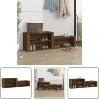 The Living Store Schuhschrank Braun Eichen-Optik 150x35x45 cm Holzwerkstoff - Schuhschrank - Holzwerkstoff - Flurmöbel - Schuhregal von JINLEFU