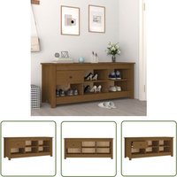 The Living Store - Schuhschrank Honigbraun 110x38x45,5 cm Massivholz Kiefer - Holz Schrank - Schuhschrank - Garderobe - Kiefernholzmöbel - Massiver The Living Store - Schuhschrank Honigbraun 110x38x45,5 cm Massivholz Kiefer - Holz Schrank - Schuhschrank - Garderobe - Kiefernholzmöbel - Massiver von THE LIVING STORE